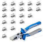 SPEEDWOX KeyFob Hardware Set, 20PCS Sliver 1" Key Fob Hardware with Key Fob Plier for Wristlet Keychain, Key Lanyard,Key Chain Making Glass Breaking Pliers Tools with Rubber Tips and Adjustable Screw