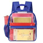 USPECLARE Clear Backpack for Stadium Approved 12×6×12, Water proof Clear Bag for Stadium Events and Concert Work Sport Event, Blue, 12" x 10.5" x 6", Small