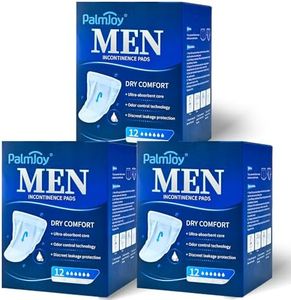 TIEJIANDAN Deodorizing Incontinence Pads for Men for Day & Night 4.06oz, Mens Pads for Leakage 3 Packs of 12, Shields for Men with Odor Control Technology and Disscreet Leakage Protection IP002