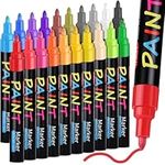 IVSUN Paint Pens Paint Markers, 20 Colors Oil-Based Waterproof Paint Marker Pen Set, Never Fade Quick Dry and Permanent, Works on Rocks Painting, Wood, Fabric, Plastic, Canvas, Glass, Mugs, DIY Craft