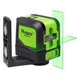 Huepar M-9011G Green Laser Level Cross Line Self Leveling Large Fan Angle 110 Horizontal + 110 Vertical Cross Green Beam Laser Lines Class 2 Standard with Magnetic Pivoting Base