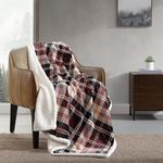 Eddie Bauer Throw Blanket Ultra Soft Plush Home Décor, Sherpa Reversible All Season Bedding, 50 x 60, Trailhead Plaid Red