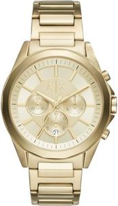 A｜X ARMANI EXCHANGE Men's Chronograph Stainless Steel Watch, Color: Gold (Model: AX2602)