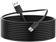 5M Long USB C Cable, Durable USB A to USB C Charging and Data Sync Cord, Power Extension Cable for Any USB-C Enabled Security Cameras Phones Tablets and More(Black)