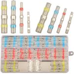 Feggizuli 150PCS Solder Seal Wire Connectors Heat Shrink Wire Connectors, Waterproof Solder Seal Heat Shrink Wire Terminal Connectors Kit Marine Grade Heat Shrink Connectors Butt Splice Connectors