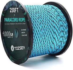 Paracord 1000lb Paracord - 250 Foot spools -Paracord 550 lb Upgrade to 1000 lb, Paracord Rope with 12 Strands, Great for Bracelets ，lanyards，Hunting Rope