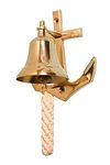 Perfect Deals Antique Vintage Solid Brass Door Bell with Ship Anchor Wall Hanging Decor