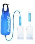 Waterdrop Gravity Water Filter Straw, Camping Water Filtration System, Water Purifier Survival for Travel, Backpacking and Emergency Preparedness, 1.5 gal Bag, 5 Stage Filtration, Pack of 2