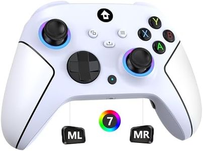 SZDILONG Upgraded 2.4GHz Wireless Controller for Xbox Controller, Xbox One Series X|S Consoles, PC Windows, Steam, with 7 Colors RGB Light/Programmable/Turbo Keys,Dual Vibration/3.5mm Audio Jack,White