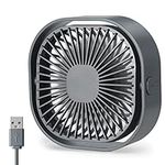 Ambandier Desk Fan USB Fan Table Fan Small but Powerful Quiet Fan, Portable Cooling Fan Speed Adjustable 360°Rotatable Head for Home Office Bedroom Table Desktop