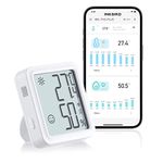 INKBIRD WiFi Thermometer Hygrometer Sensor, IBS-TH3 PLUS Room Temperature Humidity Monitor with rechargeable battery, LCD Display, APP Alert, Data Storage Export for Babyroom, Home, Office