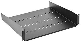 2U Server Rack Shelf Rack Mount Tray 16" Deep for 19" Network Cabinet and Equipment Rack Universal Vented Rackmount Shelf Mounting Tray -2U,16" Deep，Weight Capacity 50lb，Black