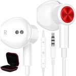 Wired Earbuds for iPhone 6s 6 5S, ACAGET 3.5mm Headphones Wired Noise Cancelling Earphone Magnetic Headset Mic & Volume Control with Carrying Case for Samsung Galaxy S10 5G A11 OnePlus 6 5T White