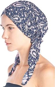Ashford & Brooks Women's Pretied Printed Fitted Headscarf Chemo Bandana - Lt Pink Paisley