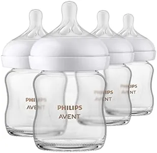 Philips AVENT Glass Natural Baby Bottle with Natural Response Nipple, Clear, 4oz, 4pk, SCY910/04