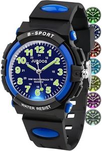 Juboos Kids Watch Analog for Boys Girls, Childrens Waterproof Soft Strap Kids Time Teaching Quartz Wristwatch for Ages 5-15