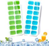 VN CARE 2 Pcs Pop Up Ice Cube Trays For Freezer With Lid With Easy Release Flexible Silicone Bottom, Stackable, 100% Bpa Free, Food Grade For Freezer, Cocktail (2 Pcs), White