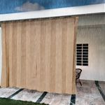 HIPPO Waterproof Plastic Outdoor Balcony Curtain HDPE Fabric Sun & Rain Protection for Balcony 9ft Long Door Curtain (Bamboo-Mocha | 4.5FTX4.5FT | 2PC)