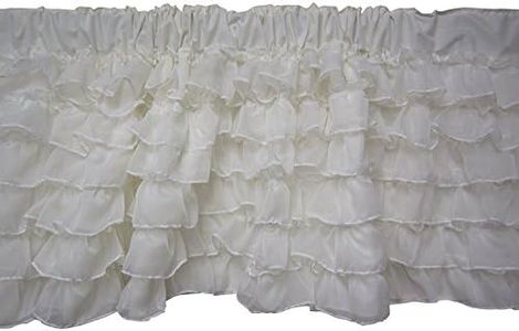 Baby Doll Bedding Layered Window Valance, White