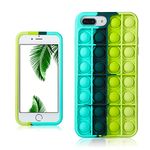 Besoar Black Green Fidget Case for iPhone 6 Plus/6S Plus/7 Plus/8 Plus 5.5" Soft Silicone Cover Cute Fun Kawaii Funny Cool Design Unique Trendy Shell for Kids Girls Boys Cases for iPhone 6/6S/7/8 Plus