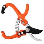 Belle Vous Garden Pruning Shears - Carbon Steel Garden Secateurs & Pruning Scissors - Orange Gardening Tool/Garden Snips - Garden Shears for Trimming