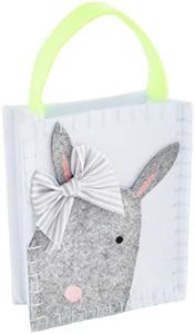 Mud Pie Kids Easter Candy Treat Bag, Gray, 4" x 5"