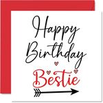 Birthday Cards for Friend - Bestie - Awesome Happy Birthday Card for Friends from Bestie, Special Friend Birthday Gifts, 145mm x 145mm Friendship Greeting Cards for Bestfriend