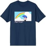 Spy X Family Anya Rainbow Crew Neck Short Sleeve Navy Men's T-shirt-3XL