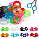 80-Piece Scissors Finger Rings Professional Dog Grooming Scissors Accessories for Dog Hair Cutting, Ergonomic Pet Shear Finger Ring Thumb Inserts Grips for Comfortable and Precise Grooming