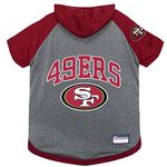 NFL SAN Francisco 49ERS Hoodie for Dogs & Cats. | NFL Football Licensed Dog Hoody Tee Shirt, Medium | Sports Hoody T-Shirt for Pets | Licensed Sporty Dog Shirt.