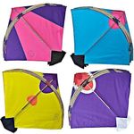 Paper Kite Patang Large Size, Multi Color, 42 cm x 42 cm, Pack of 10