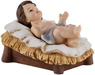 Resin Baby Jesus Christ in Manger 2 Piece Nativity Set, 4 Inch