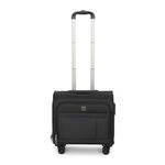 SWISS MILITARY Parker Pro 48L Laptop Overnighter Trolley Bag 15.6" Business Cabin Luggage with 360 Degree Wheels Aluminium Trolley Utility Pockets Office Commutes Business Trips Airport Travel-Black