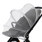 DUSHARKFUN Bassinet Cover Mosquito Net for Baby/Stroller/Car Seat/Cradles/Carriers/Bedside Cribs with Double Zipper, Easy to Use, Visible Breathable Mesh, Keep Insects/Bugs/Cats Out, White