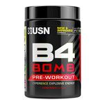 USN Pre Workout B4 Bomb Cherry 300g: Explosive Pre Workout Energy Drink Powder with Caffeine , Beta-alanine, l-Citrulline (20 servings)