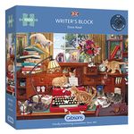 Writer's Block 1000 Piece Jigsaw Puzzle | Cats and Dogs Jigsaw Puzzle | Sustainable Puzzle for Adults | Premium 100% Recycled Board |  Great Gift for Adults | Gibsons Games