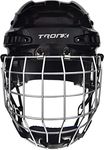 TronX Comp Ice Hockey Helmet Combo with Cage – Hockey and Bull Riding Rodeo Helmet (Large)