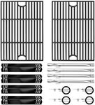 CANDANA Replacement Parts for Nexgrill 4 Burner 720-0830H 720-0830D 720-0670A 720-0783C 720-0783E 720-0958A, 17" Cast Iron Grill Grate, Grill Burner, Heat Plate, Igniters for 5 Burner 720-0888N