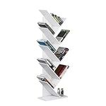 HOMEFORT 9-Shelf Bookshelf,Geometric Tree Bookcase,Wood Bookshelves Storage Rack, MDF Tree Shelf Display Organizer for Books,Magazines,CDs and Photo Album Holds Up to 5kgs Per Shelf (White)