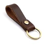 Leather Key Fob, Genuine Leather Key Chain, Premium Ancicraft Leather Key Ring, Vintage Strap Car Key Holder, Great Gift Idea (3.5inch)