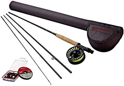 Redington Fly Fishing Combo Kit, Topo Outfit Rod with Crosswater Reel, 6-Piece High Floating Fly Assortment, 4pc, 5 WT 9-Foot