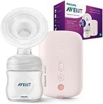 Philips Avent Electric Breast Pump SCF395/11 - Single Pump, Personalised Experience, Flexible Silicone Cushion, Natural Bottle, Natural Motion Technology, Quiet Motor, Pink