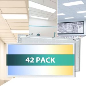 VocgoUU 42-Pack 2x4 LED Flat Panel Light Drop Ceiling, 0-10V Dimmable, 5000K 4000K 3000K Selectable & 50W 40W 30W Switchable, 100-277Vac, ETL & DLC