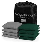 Weather Resistant Cornhole Bean Bags Set of 8 - Regulation Size & Weight - 4 Hunter Green & 4 Gray Corn Hole Bags