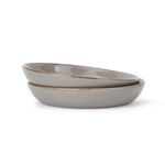 Shay Ceramic Pasta Bowl Set, 22cm, 2 Pieces, Grey Speckle | Glossy Finish | Stoneware Ceramic Serving Bowls | Pasta Plate | Deep Plate | Pasta Serving Plate (Pasta Plate - Grey Speckle)