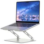 SOUNDANCE Adjustable Laptop Stand, Portable Laptop Riser, Ergonomic Design Computer Holder, Metal Laptop Mount Elevator Compatible with 10 to 15.6 Inches PC Computer, Silver Grey