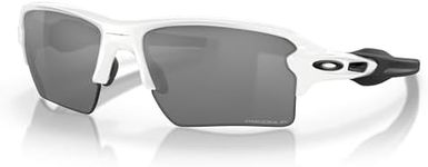 Oakley Mens OO9188 Flak 2.0 XL Rectangular Sunglasses, Polished White on Black/Prizm Black Polarized, 59 mm