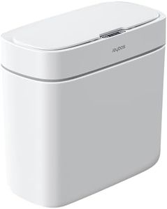 JOYBOS Bathroom Trash Can,3 Gallon Waterproof Automatic Small Bathroom Garbage Can with Lid, Slim Motion Sensor Plastic Narrow Trash Bin for Bedroom, Kitchen, Office,RV White