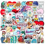 Nurse Stickers, 50pcs Waterproof Aesthetic Nurse Angel Stickers for Laptops Water Bottle Guitar, Vinyl Stickers Decals for Kids, Girls, Teens, Women (Nurse day)