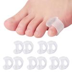 10 Pieces Toe Separators for Overlapping Toes, Gel Toe Separators, Silicone Pinky Toe Spacers, Little Bent Toe Cushions for Relieve Pressure & Preventing Rubbing, Soft and Gentle Bunion Correctors